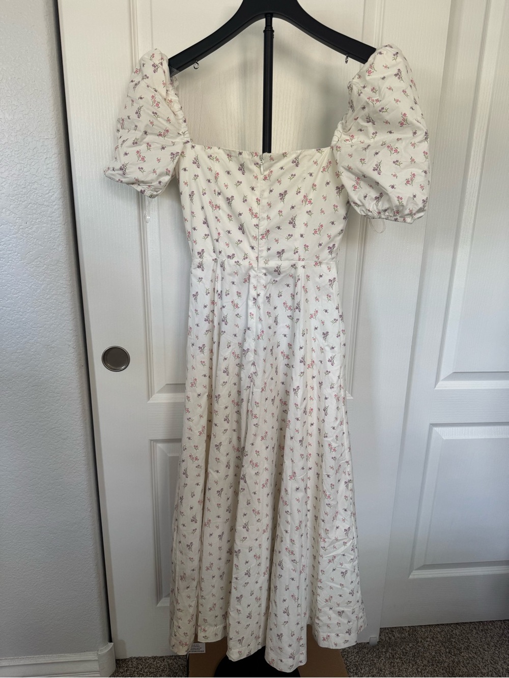 House of CB Cream Midi Dress with Pink Floral Motif NWOT - Picture 5 of 5